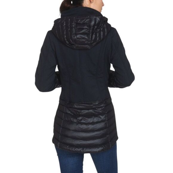 Goode Rider Ladies Medium Around Town Goose Down Coat Softshell Puffer Hooded - Picture 5 of 14